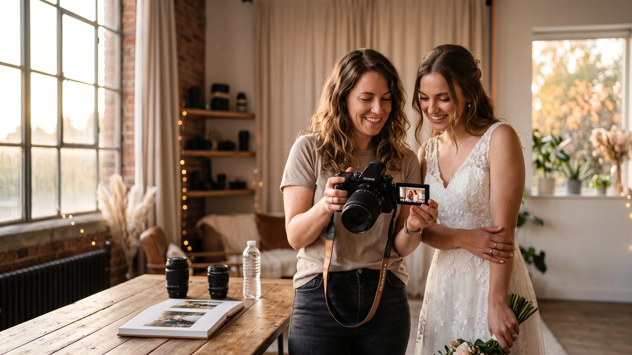 Editorial photograph representing: how photographers use ai for wedding video delivery (2026 guide)