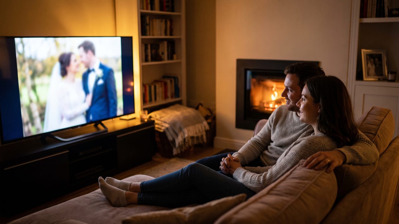 Editorial photograph representing: couple growth memory video templates: tell your love story from the beginning