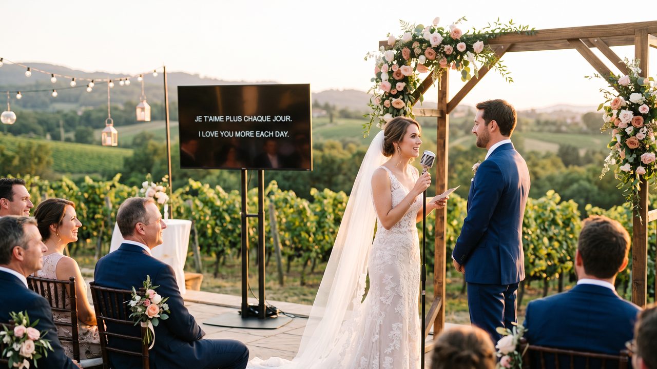 Editorial photograph representing: how to create multilingual wedding videos that unite every guest