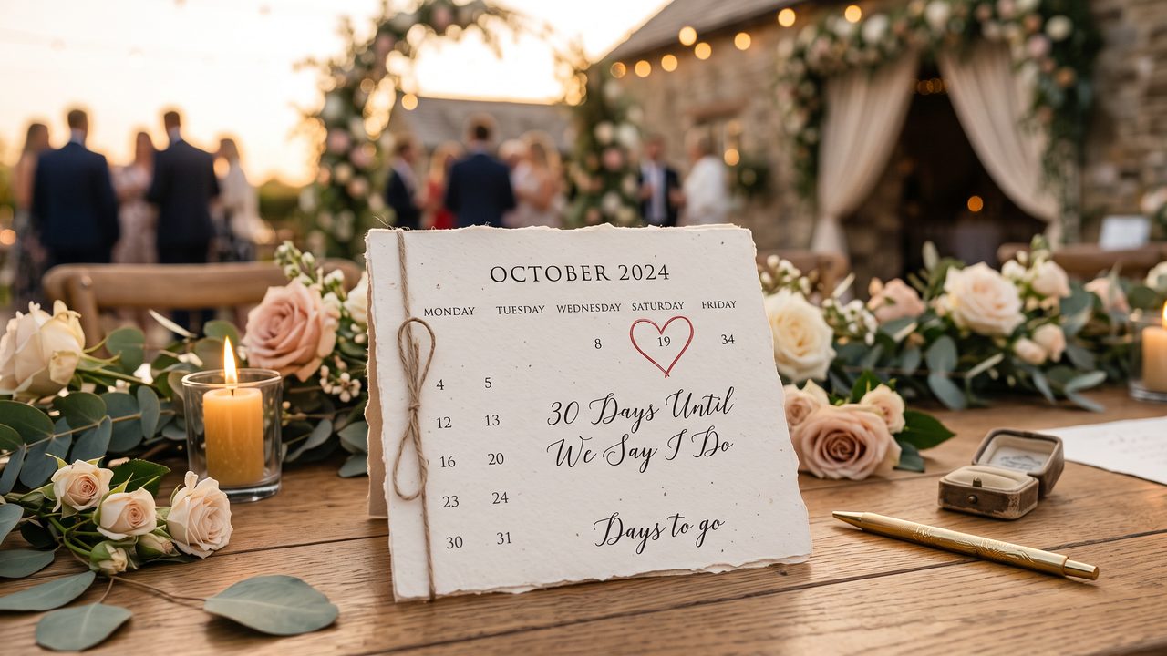 Editorial photograph representing: how to make a wedding countdown video in 2026