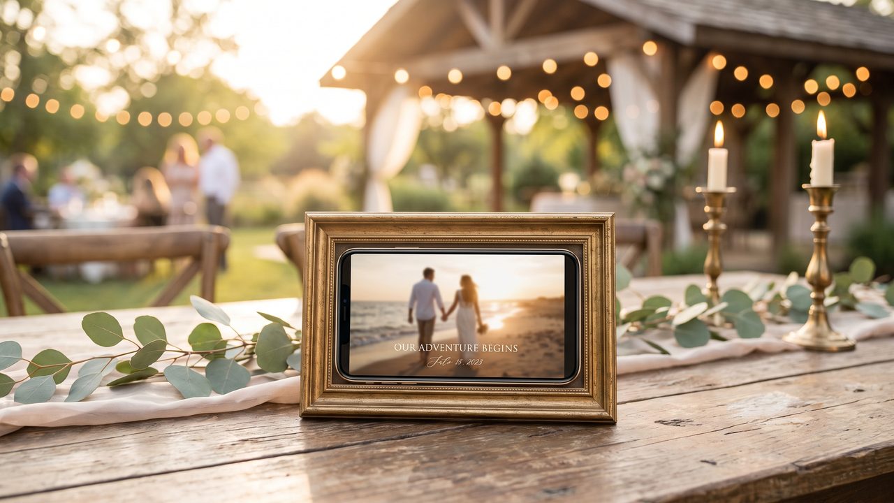 Editorial photograph representing: wedding invitation video creation guide for 2026