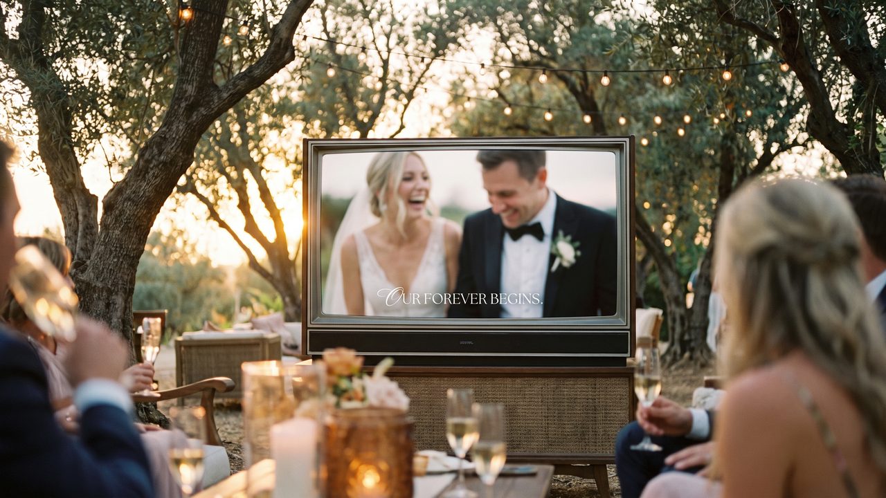 Editorial photograph representing: how to design wedding video subtitles: a complete guide to beautiful captions
