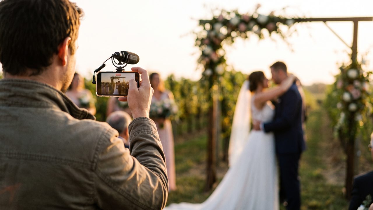 Editorial photograph representing: can you make a wedding video without editing skills?