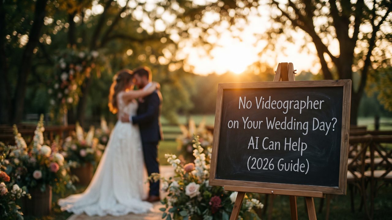 Editorial photograph representing: no videographer on your wedding day? ai can help (2026 guide)
