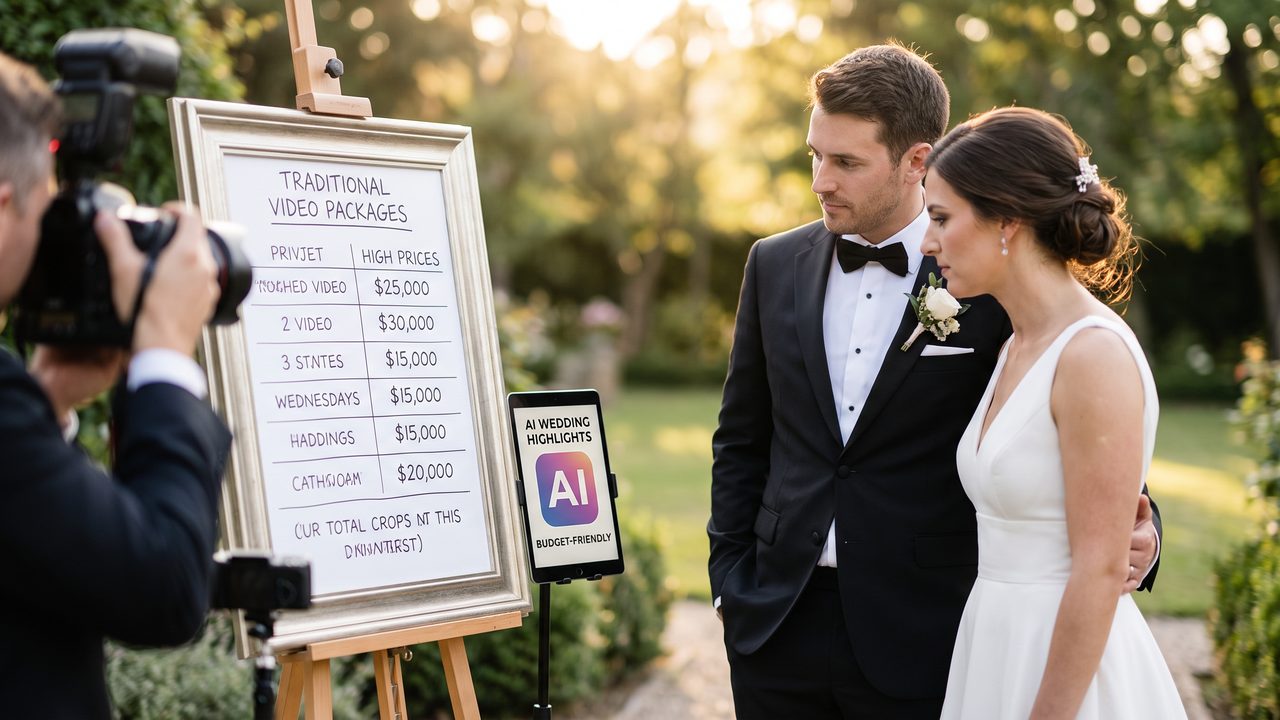 Visual illustrating: the problem: wedding video has been too expensive for too long