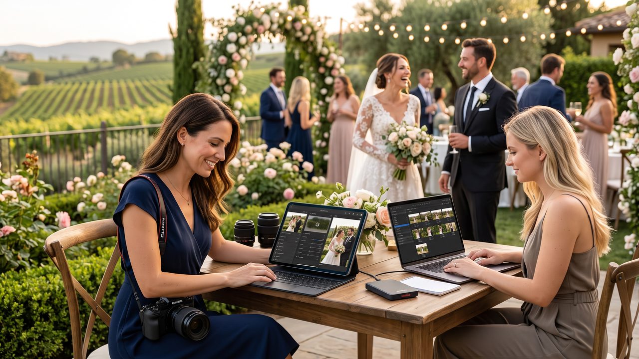Visual illustrating: the problem: couples want video, photographers shoot photos