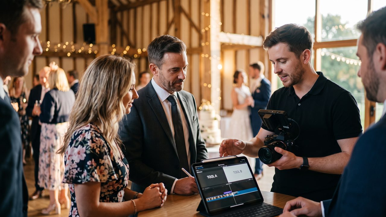 Visual illustrating: what makes a great ai wedding video tool?