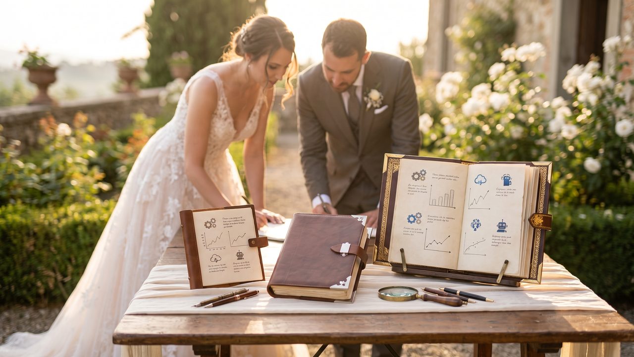Visual illustrating: top ai wedding video tools in 2026