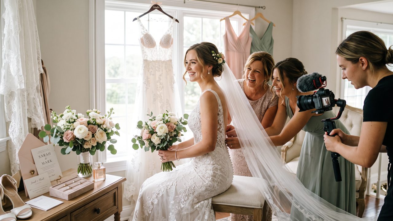 Visual illustrating: the ultimate bride's video checklist