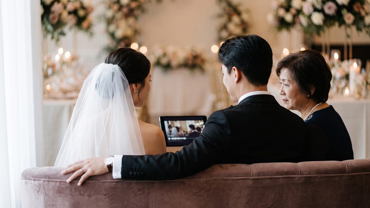 Visual illustrating: the role of text in wedding videos