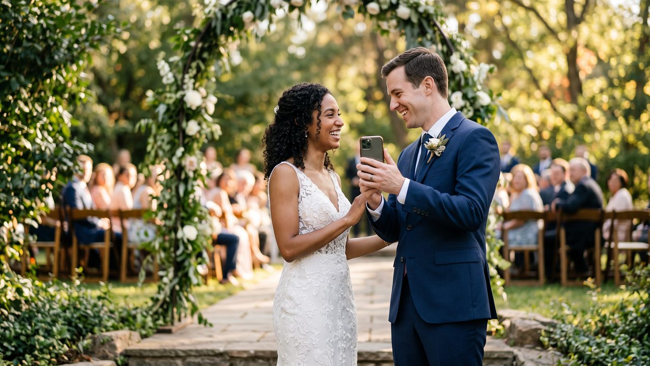 Visual illustrating: case study 1: the smartphone-only wedding