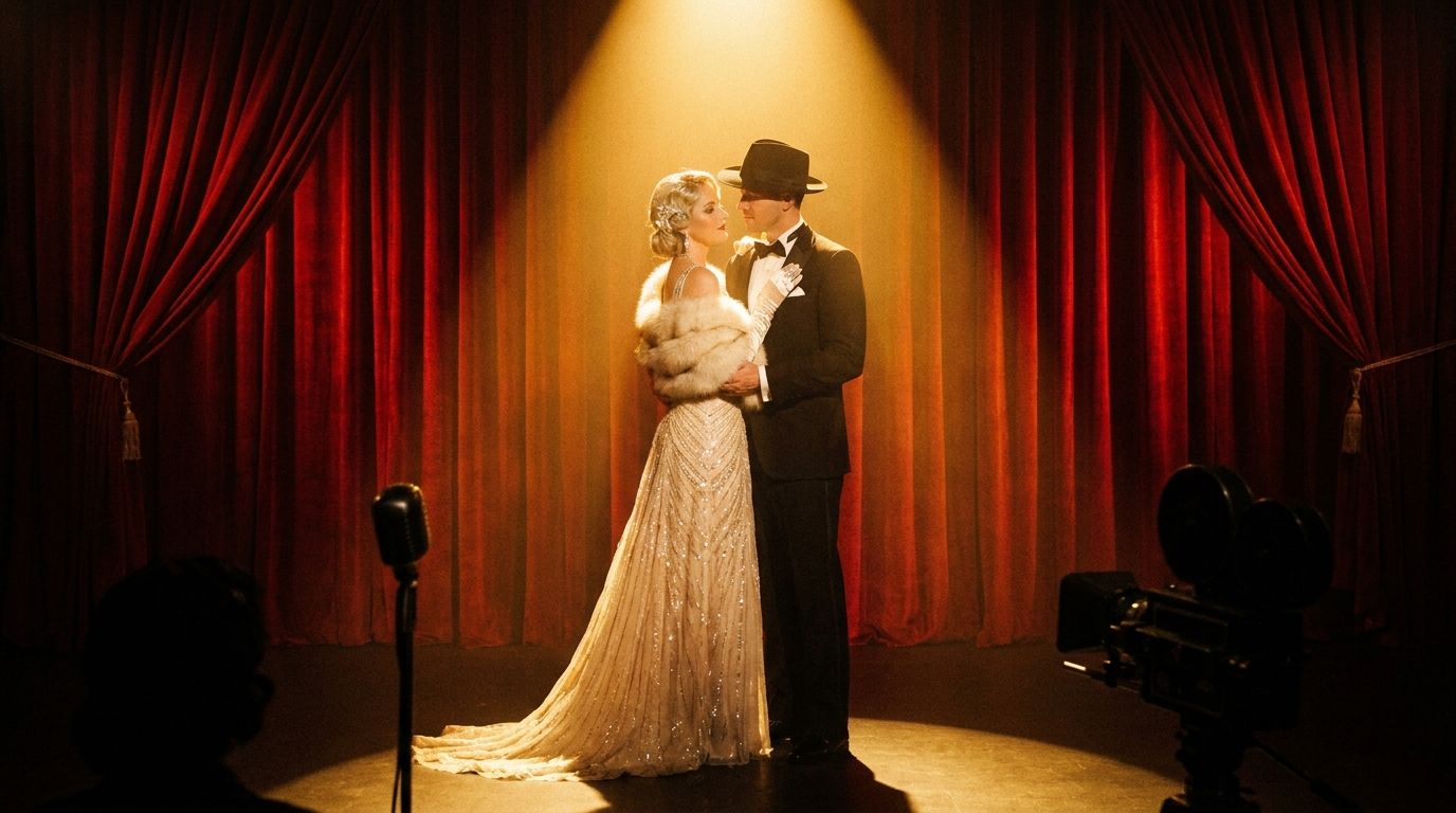 Glamorous celebrity style wedding moment