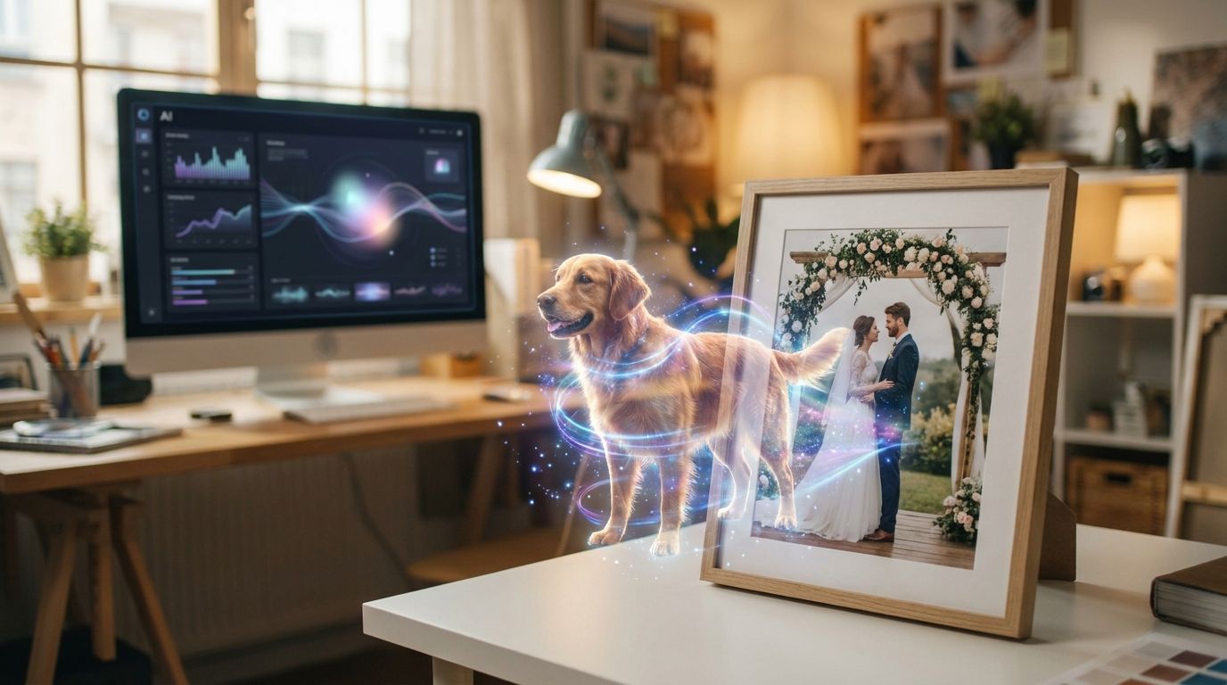 AI generating pet wedding scene
