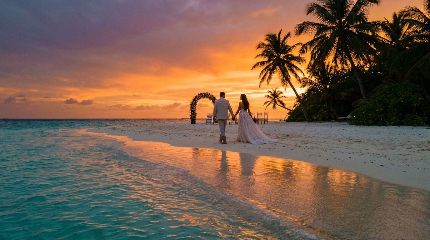 Destination beach style preset — tropical wedding